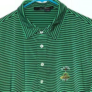 Merion Country Club 2013 US Open beautiful home blue/green stripe Polo shirt L